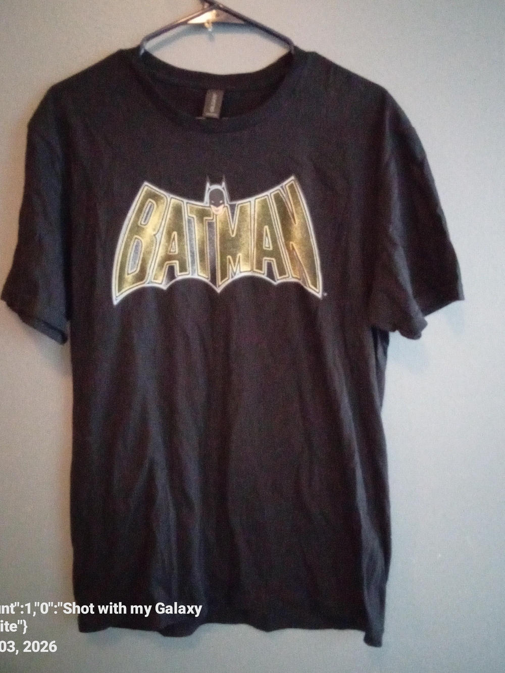 Gildan Black Batman Logo Short Sleeve Tee